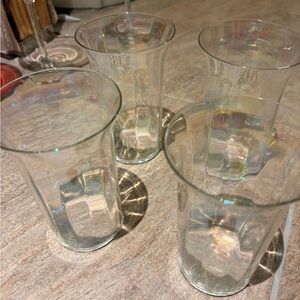 Set of Iridescent Glass Tumblers